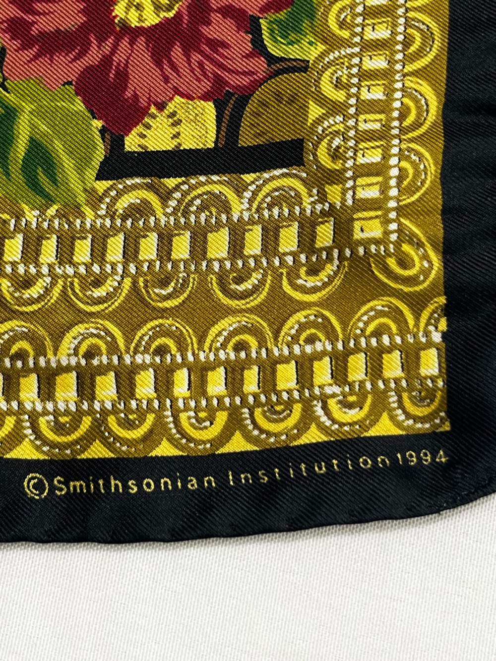 Vintage 90s Smithsonian Silk Scarf - Cascading Flowers - Picture 5 of 16